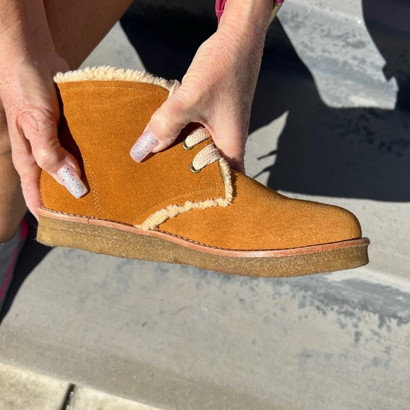 Free People For Jeffrey Campbell Suede Natural Tan Desert Booties, Size 8! - Picture 6 of 7
